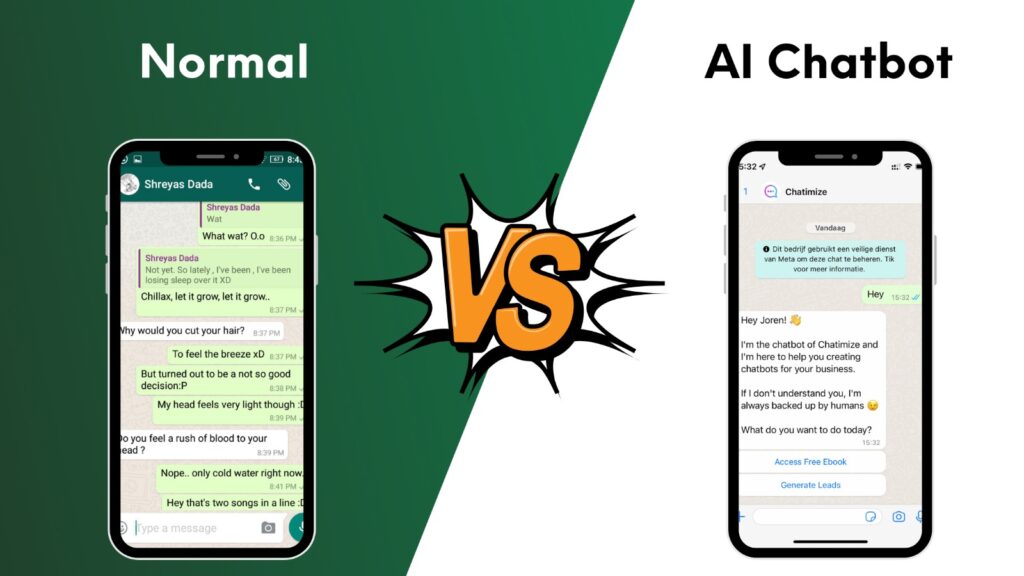 Normal vs AI chatbot