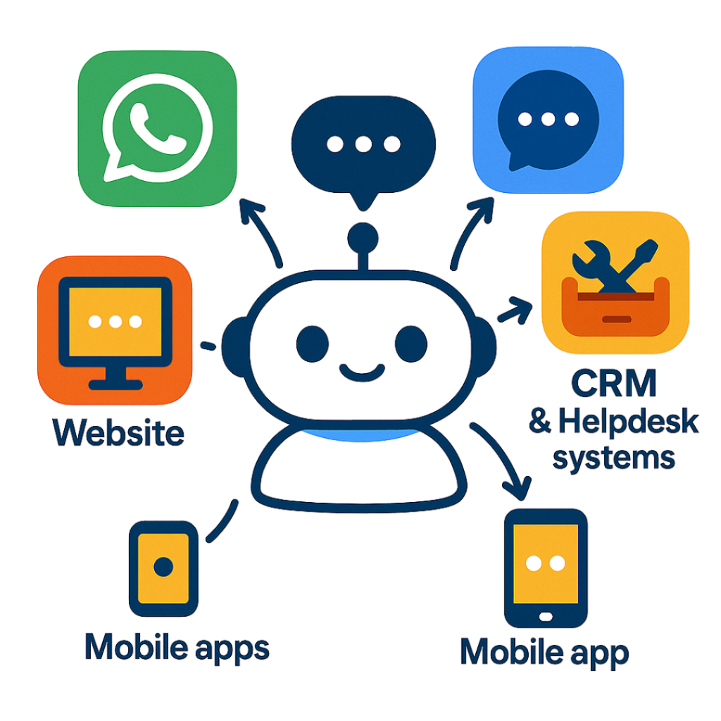 Connect Seamlessly Across WhatsApp, Website, CRM & More​