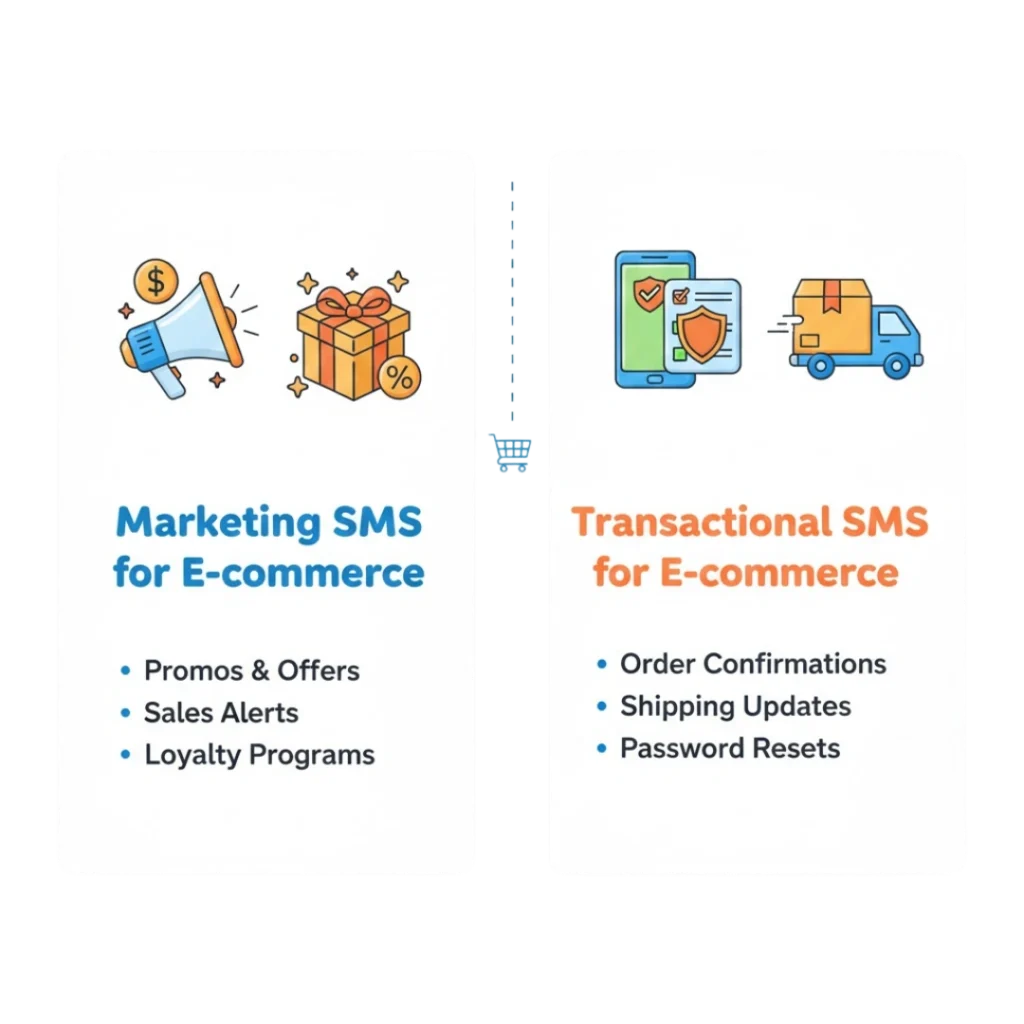 Types of SMS for E-commerce (Marketing vs Transactional)